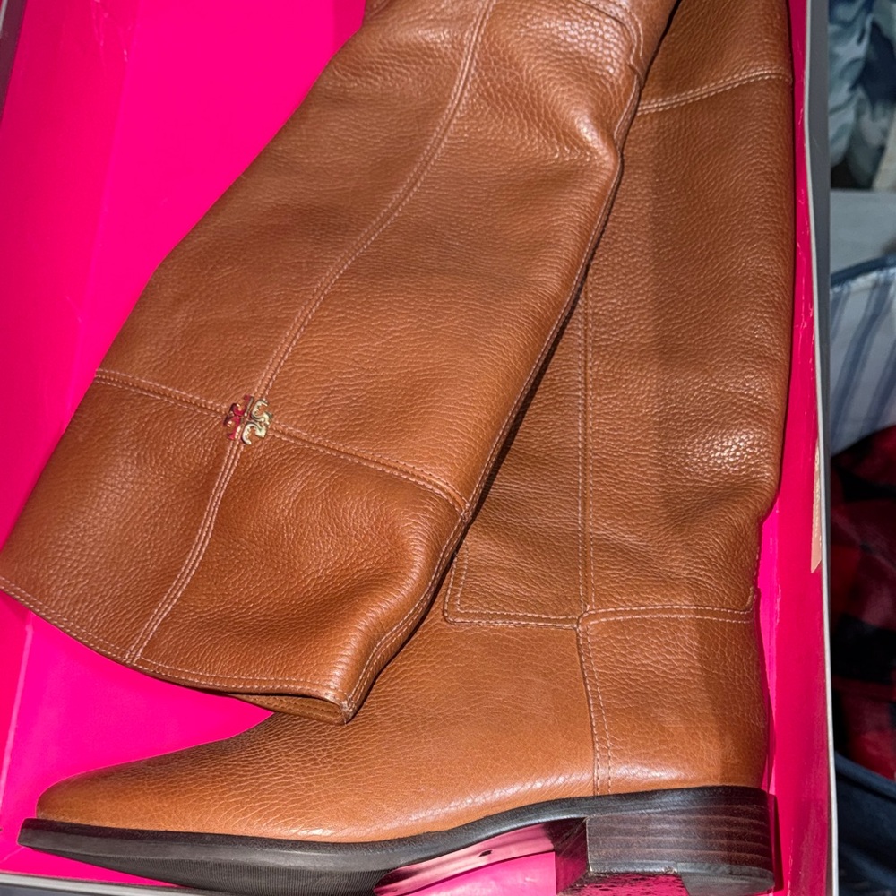 Tory Burch Brown Leather Knee-High Boots